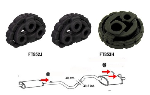 Exhaust rubber hanger - 3x,